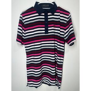 G/Fore Golf Polo Short‎ Sleeve Striped Shirt Men's Size - Medium